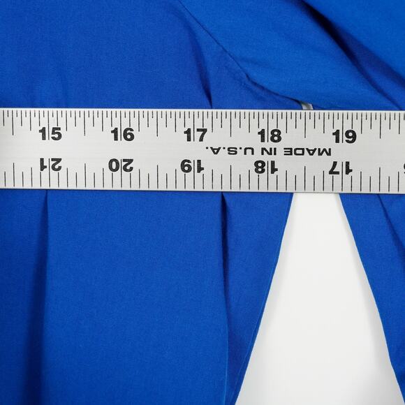 Zara Cobalt Blue Mini Dress Sz S Balloon Sleeves Tiered Ruffle - Picture 5 of 15